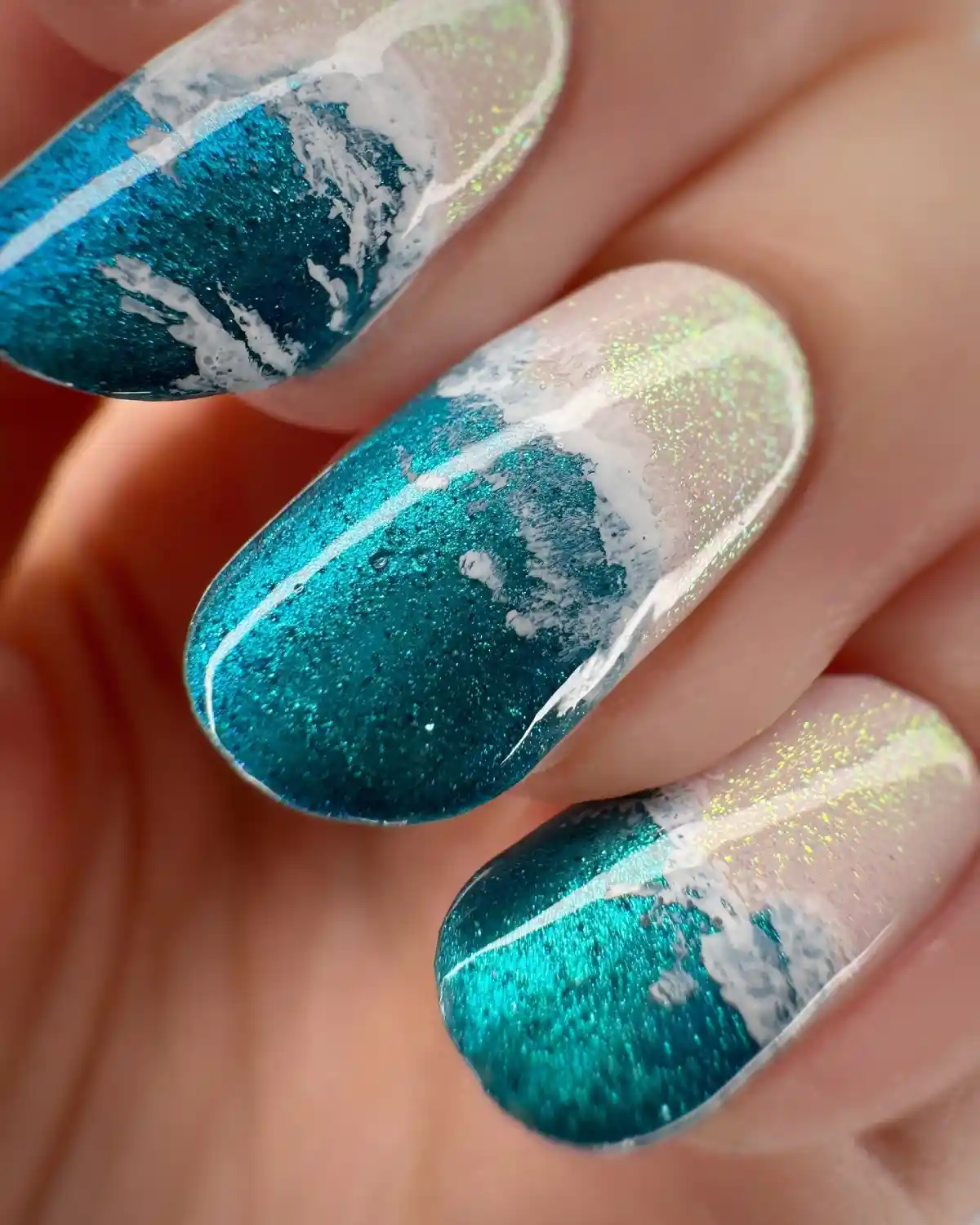 Beach wave nails concept