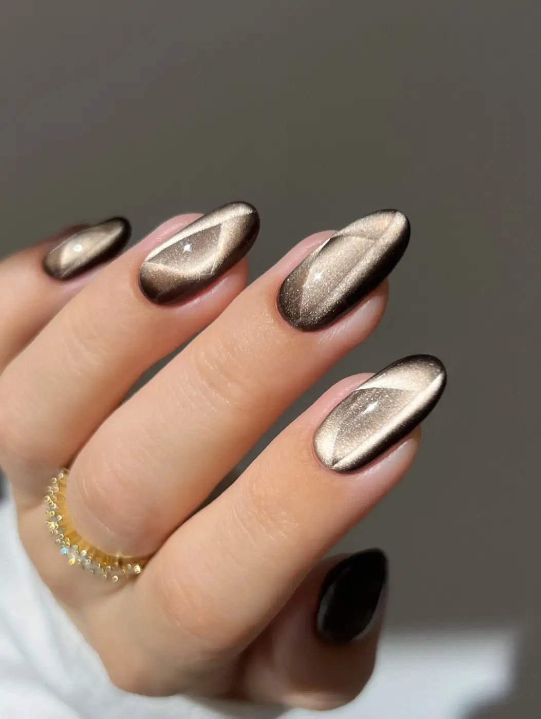 Bronze Cat Eye October Nails style concept