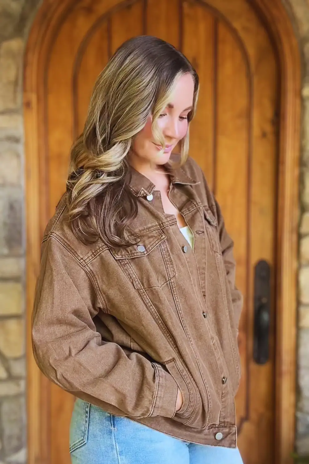 Brown Denim Jacket Styling