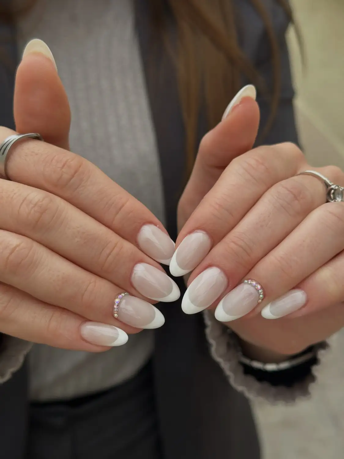 Classic Vanilla French With Crystals design 1