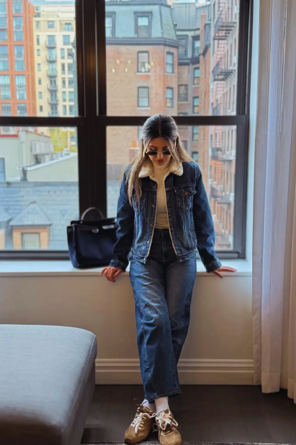 Sherpa Denim Cream Layers Styling