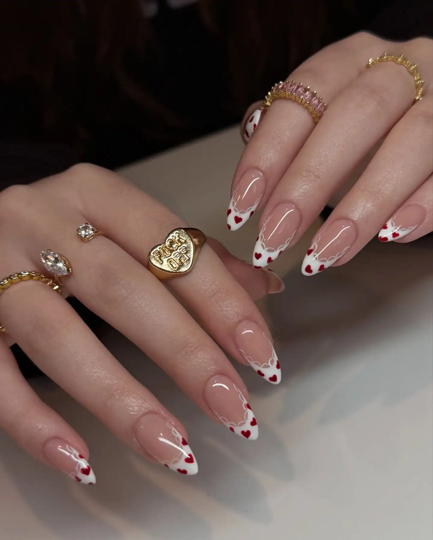 Vanilla French With Tiny Hearts design 1