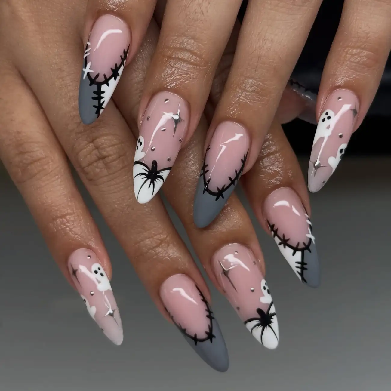 Cute Ghost October Halloween Nails style concept