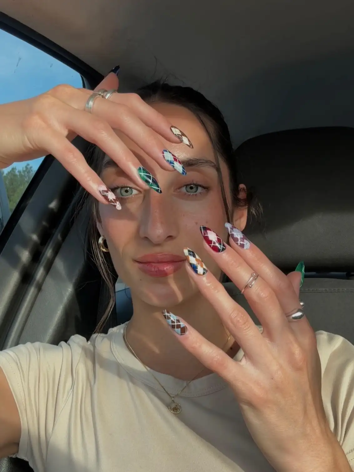 Colorful Argyle Nails inspiration - Look 1