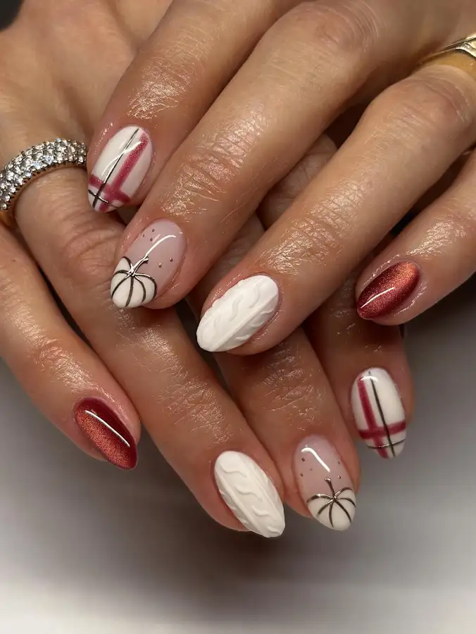 Cozy Sweater and Burgundy Fall Nails inspiration - Inspiration 3