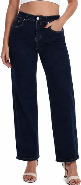Dark Blue Straight-Leg Jeans
