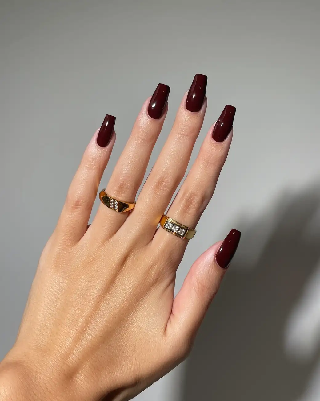 Deep Burgundy Square Nails - Inspiration 2