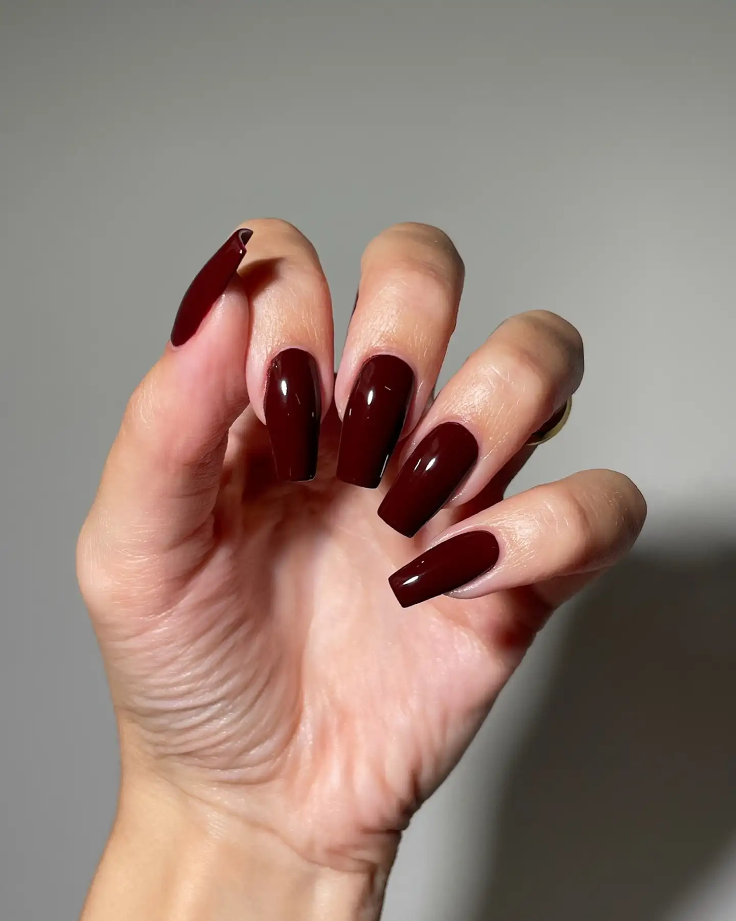 Deep Burgundy Square Nails - Inspiration 3
