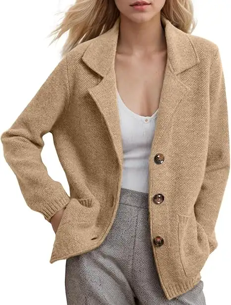 Taupe Button-Front Jacket