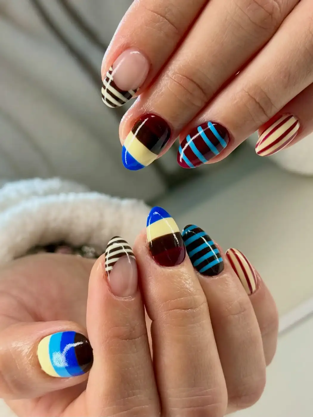 Playful Stripes Color Block Nails - Inspiration 1