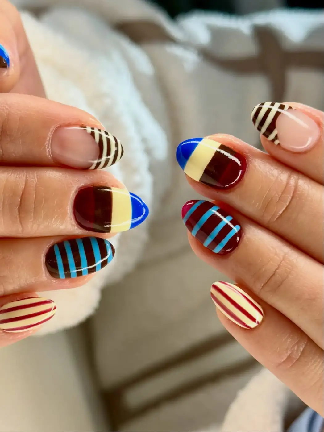 Playful Stripes Color Block Nails - Inspiration 3