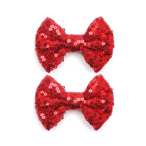 Red Glitter Hair Bows