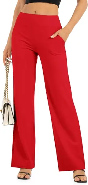 Red Wide-Leg Pants
